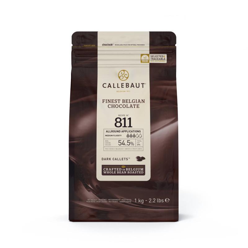 Callebaut Mørk Chokolade Callets 811 - 1 Kg Tilbud!