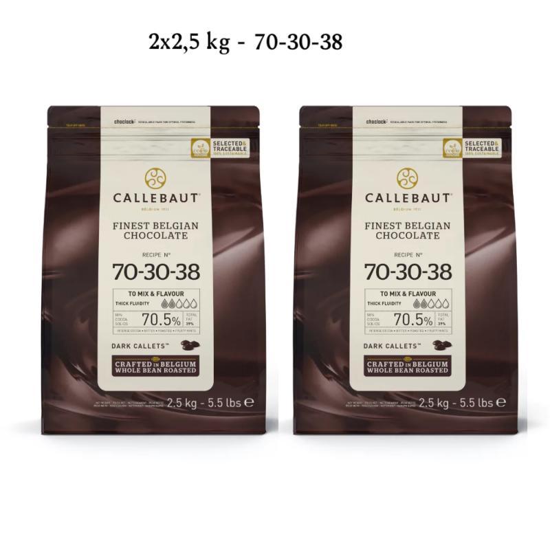 Callebaut Ekstra Mørk Chokolade Callets 5 kg Pakke
