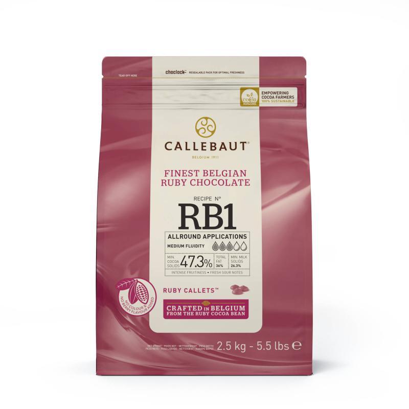 Callebaut Ruby Chokolade Callets 2,5 kg - Udsalg!