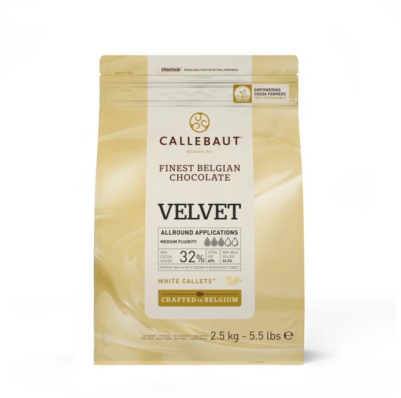 Callebaut Hvid Chokolade Callets Velvet 2,5 kg - Tilbud!