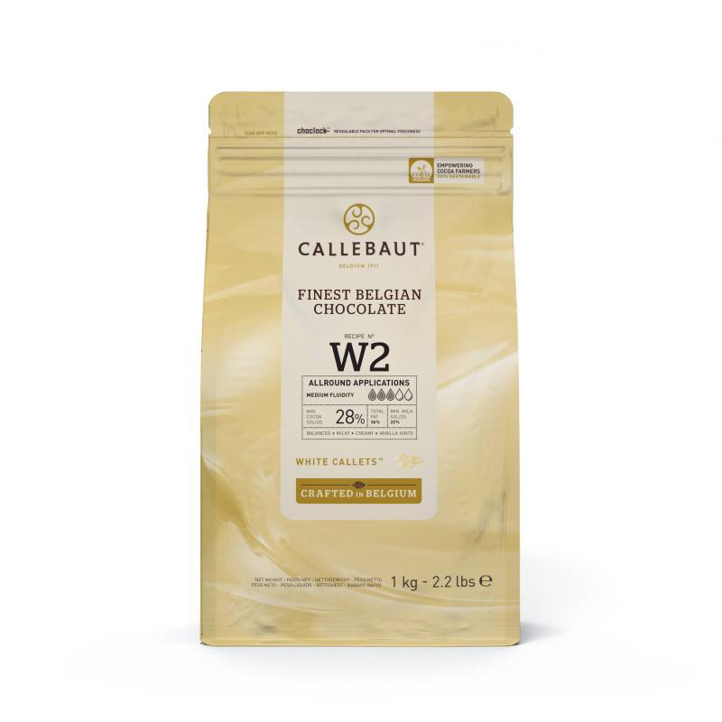 Callebaut Hvid Chokolade Callets W2 - 1 Kg Tilbud!
