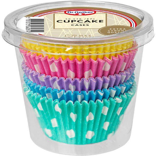 Prikkede Cupcakeforme 50 Stk - Farverig Bagning!