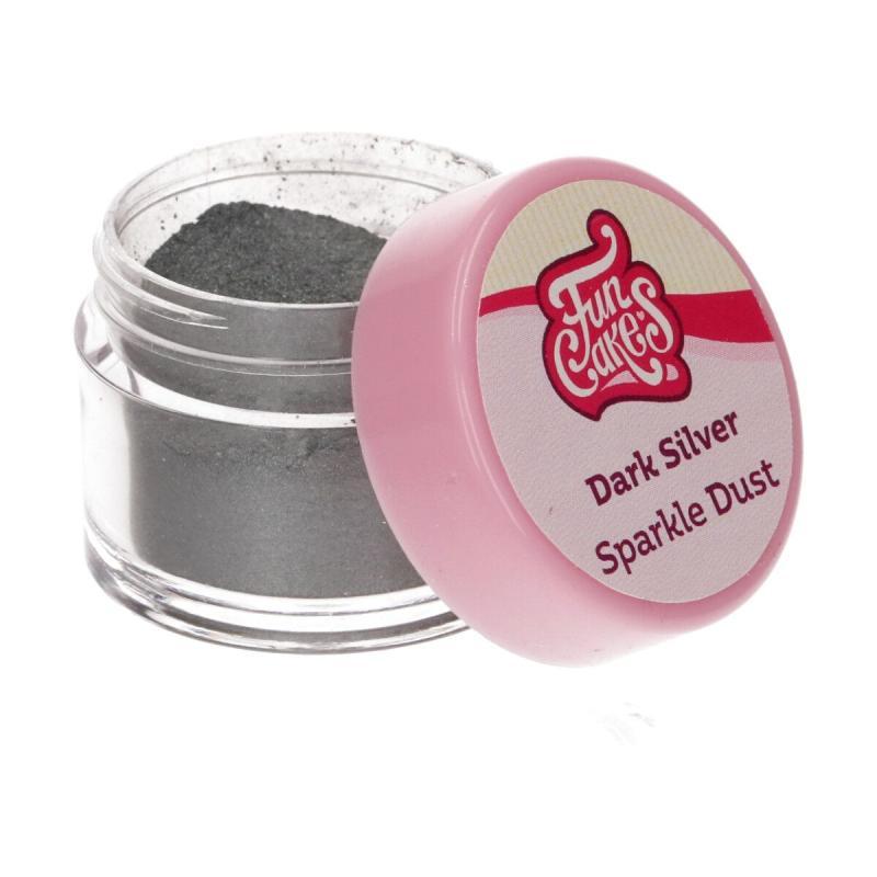Mørk Sølv Glitterpulver fra Funcakes - Perfekt til Desserter!