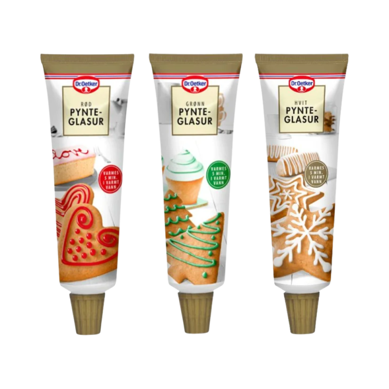 Den Lille Pynteglasur Pakke – 3 Farver fra Dr. Oetker