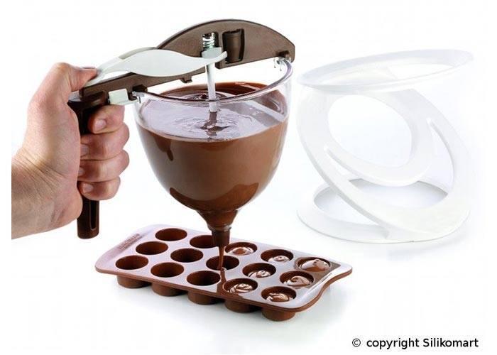 Chokolade Dispenser med Tragt fra Silikomart - 1 L