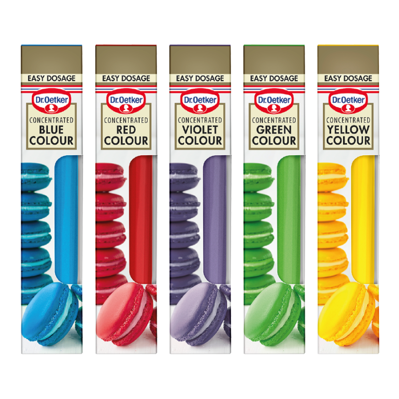Dr. Oetker Gelfarver - 5 Pak til Bagning og Dekoration
