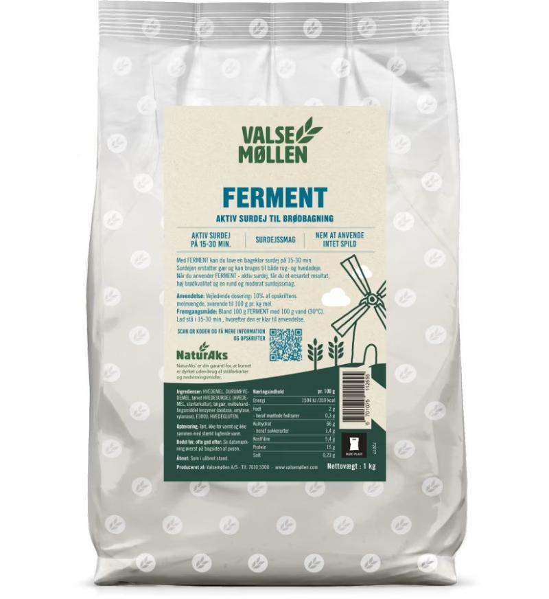 Fermentmel 1kg fra Valsemøllen - Aktivér før brug!