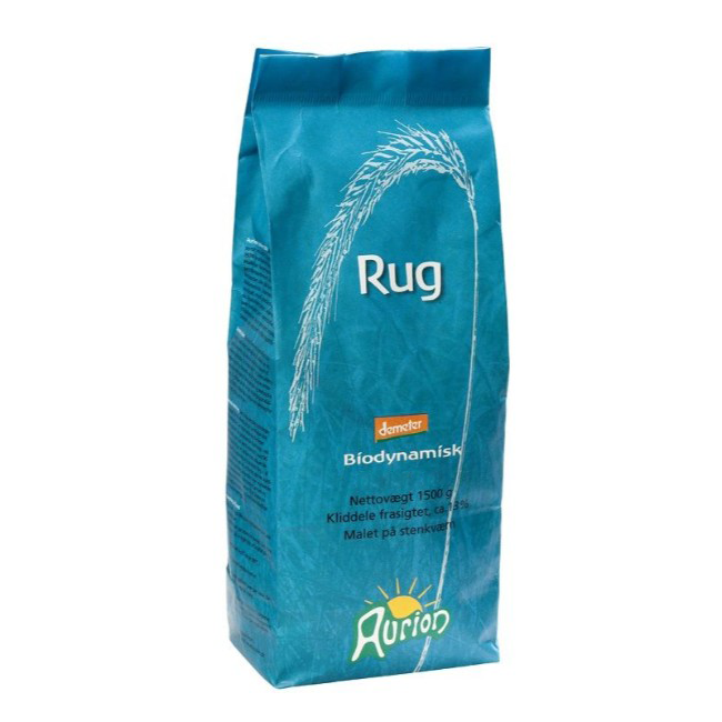 Biodynamisk Fuldkorns Rugmel fra Aurion 1,5 kg - Kvalitet til Bagning
