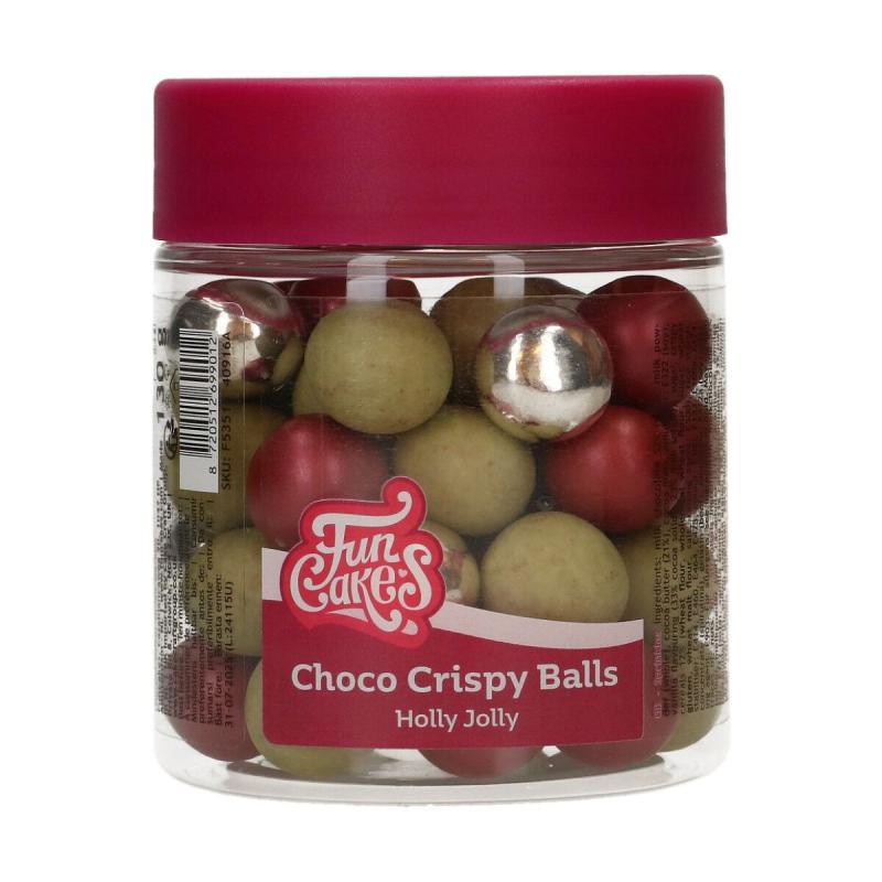 Funcakes Sprøde Chokoladekugler – Holly Jolly 130g