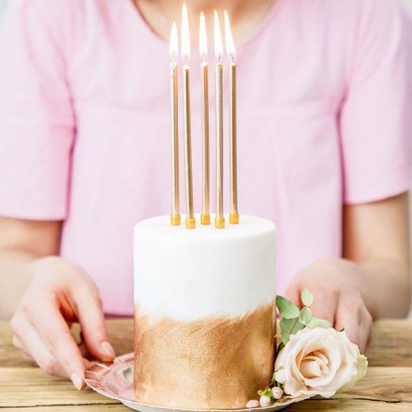 Guld Fødselsdag Kagelys - Festligt og Glitrende Lys