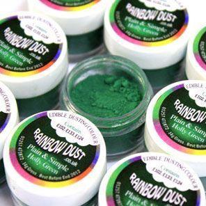Holly Green Pulverfarve fra Rainbow Dust - 3 g til bagværk
