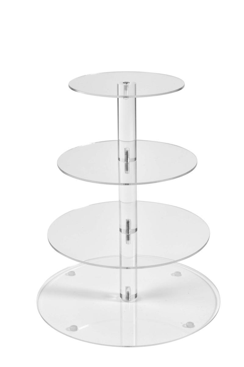 Elegant Kageopsats i Akryl – 4 Etager til Festlige Anledninger