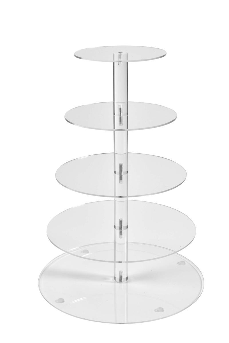 Elegant 5-etagers kageopsats i akryl til festlige anledninger
