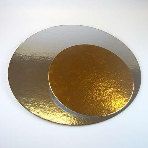 Kagepap i Sølv og Guld, Rund Ø30 cm - 3 Stk.