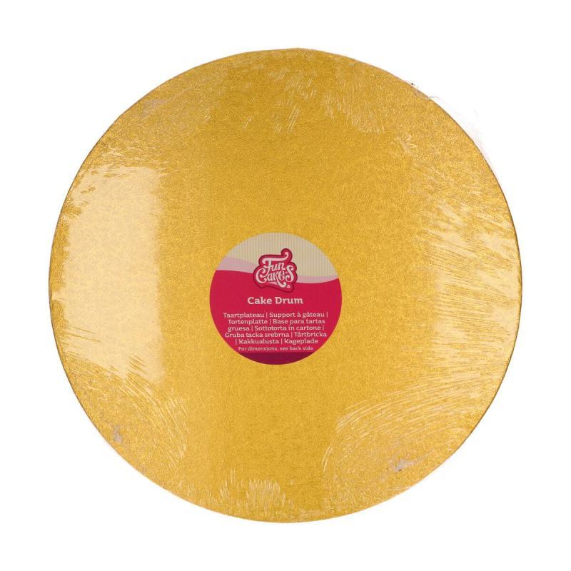 Rund Guld Kageplade Ø35 cm - FunCakes Tilbud!