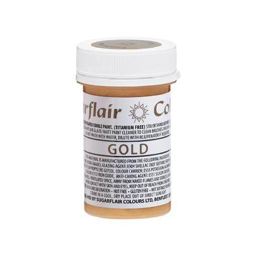 Koncentreret Guld Pastafarve 20 g fra Sugarflair - Udsalg!