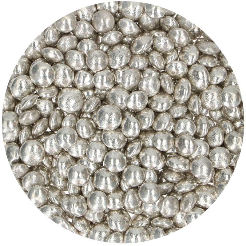 Krymmel Choco Linser Metallic Sølv 80 G - Kagepynt til Fest