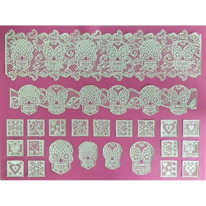 Lacemåtte Day Of Dead Large til Kager – Unikt Bageudstyr
