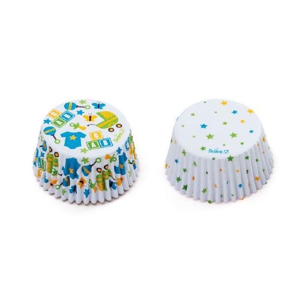 Muffinsforme til Baby Shower Dreng - 36 Stk.