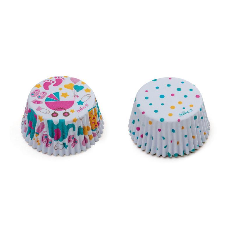 Muffinsforme til Baby Shower Pige - 36 Stk Festlige Former
