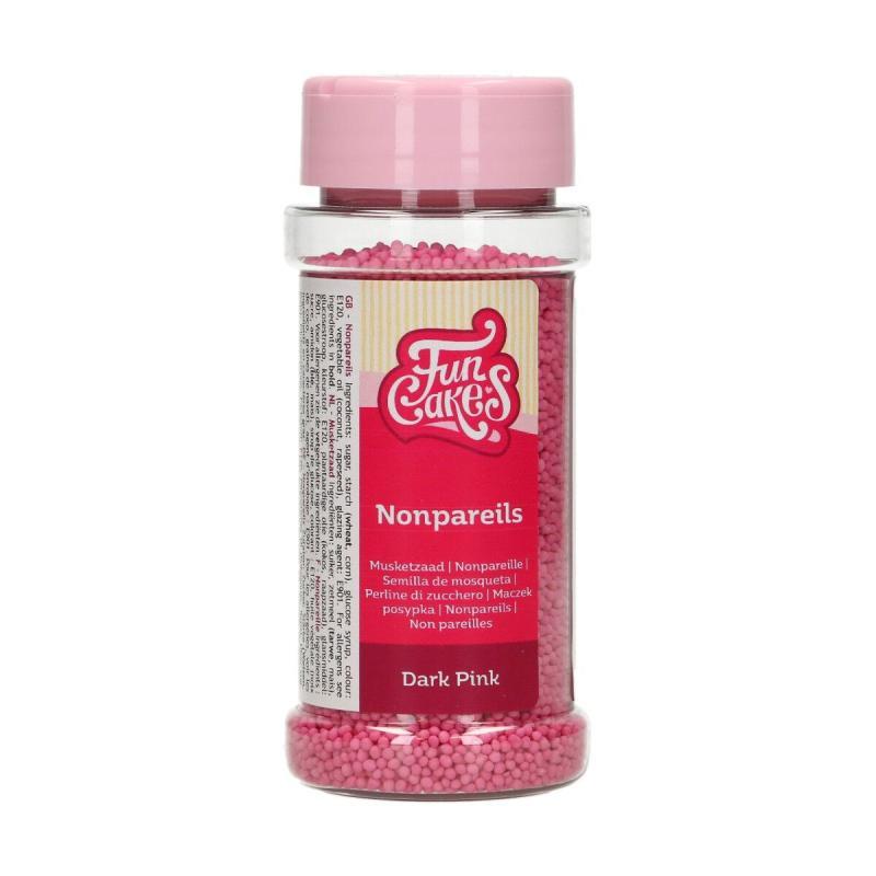 Nonpareils Mørk Pink 80 G - Festlig Kagedekoration