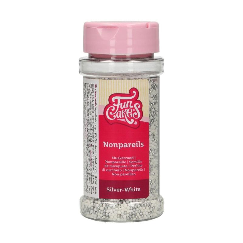Nonpareils Sølv Hvid 80 G - Elegant Kagepynt til Bagværk