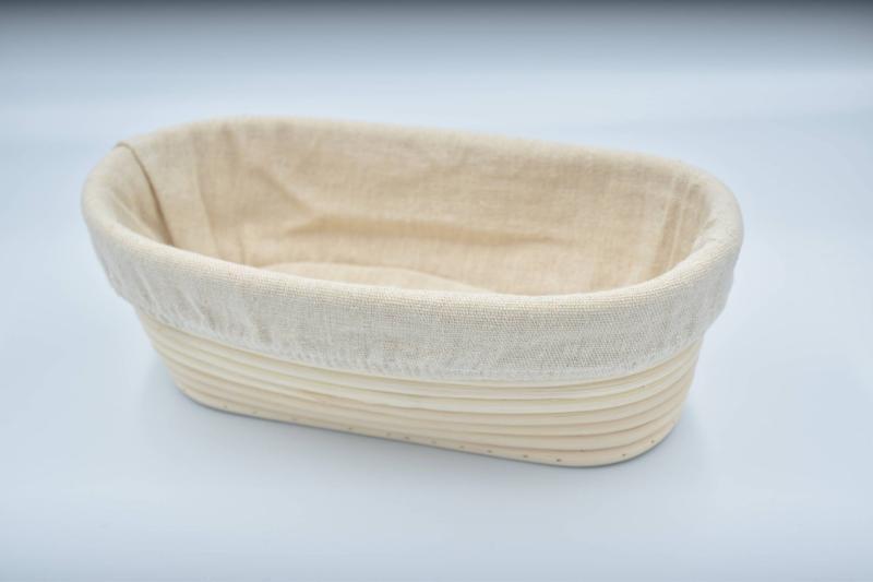Oval Rattan Hævekurv 25x15cm - Ideel til Bagning!