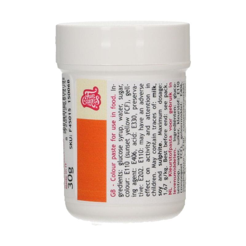 Orange Pastafarve 30 G fra FunCakes - Festlig Bagning!