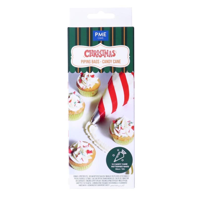 PME Engangssprøjteposer Candy Cane - 12 stk. til bagning
