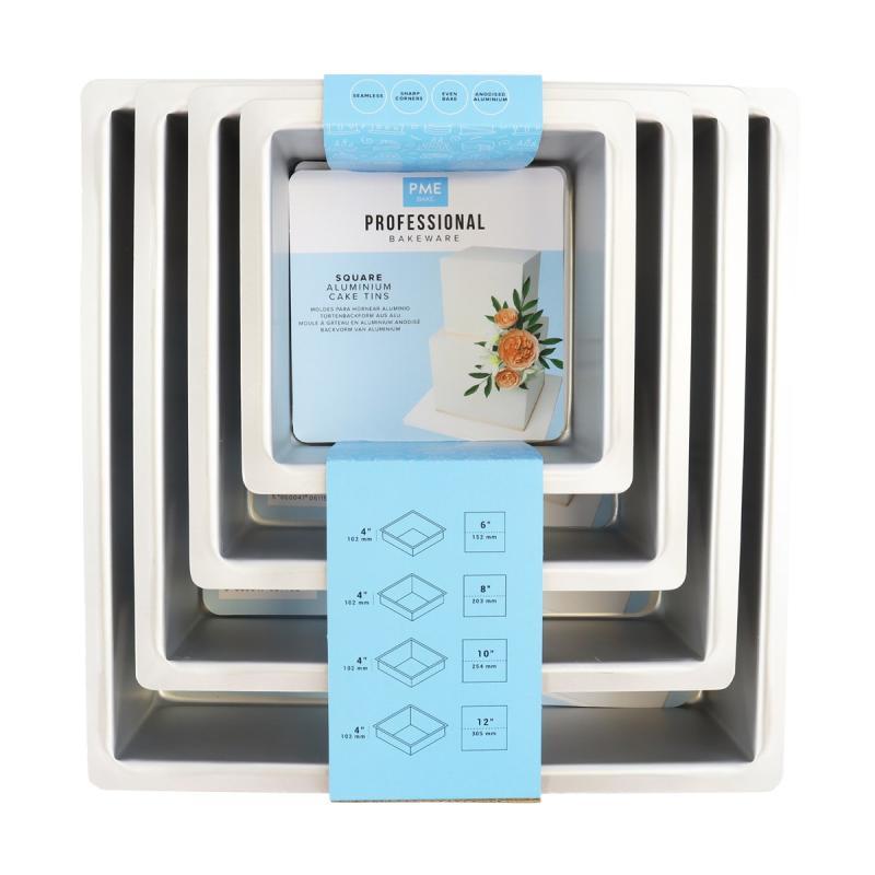 PME Firkantet Bageform Sæt - 4 stk. til Bagning og Fest