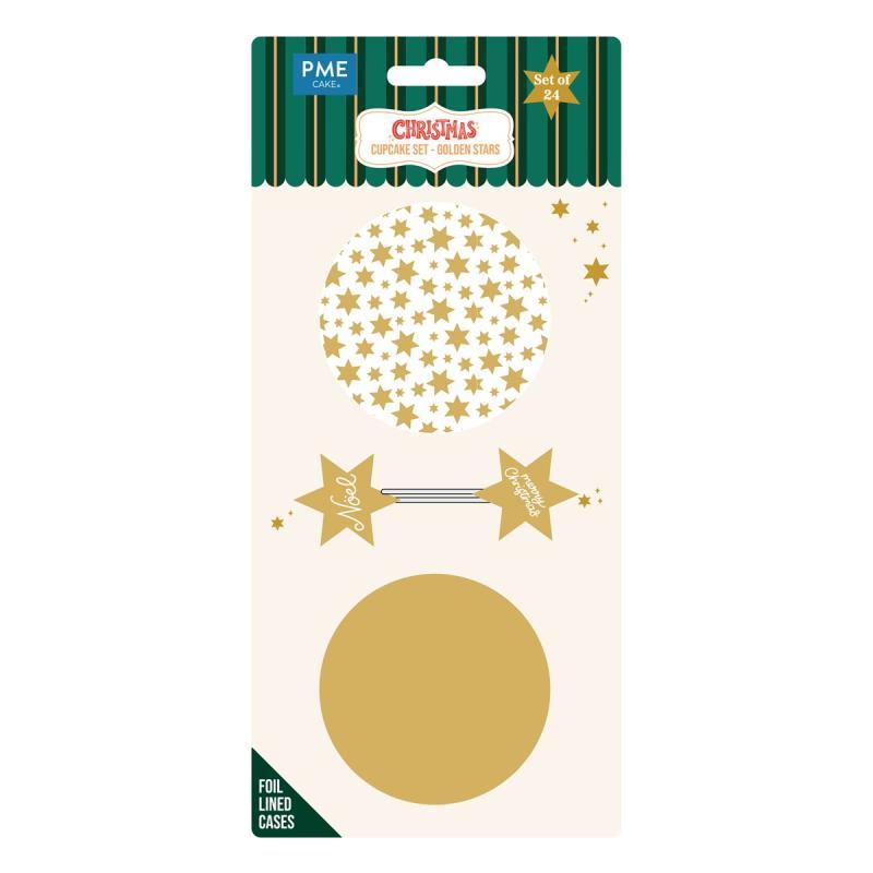 Pme Golden Stars Cupcake Sæt – 24 Stk til Festlige Anledninger