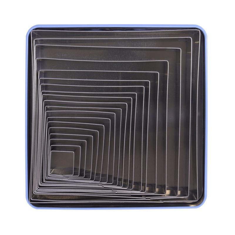 Pme Kvadratisk Udstikker Sæt i Rustfrit Stål - 19 Stk