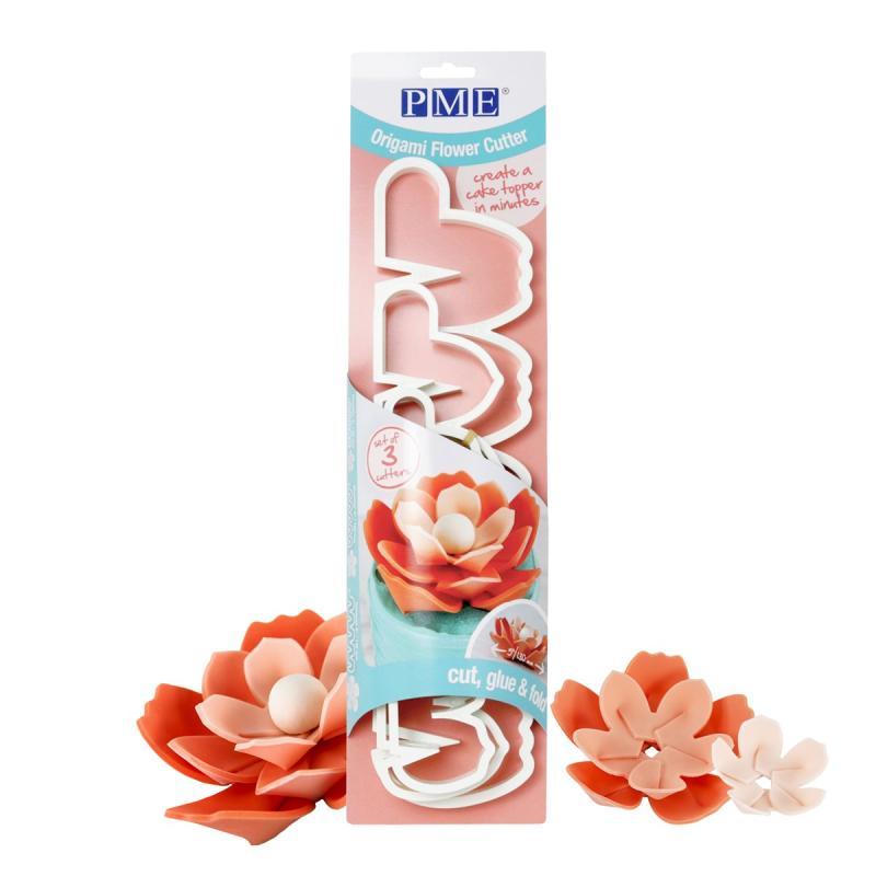 PME Origami Blomster Udstikkere – 3 Stk til Festlige Anledninger