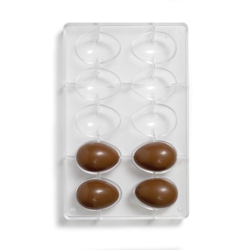 Professionel Polycarbonat Chokoladeform til Æg, 10 stk.