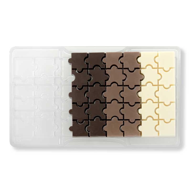 Professionel Polycarbonat Chokoladeform - Puzzle Design