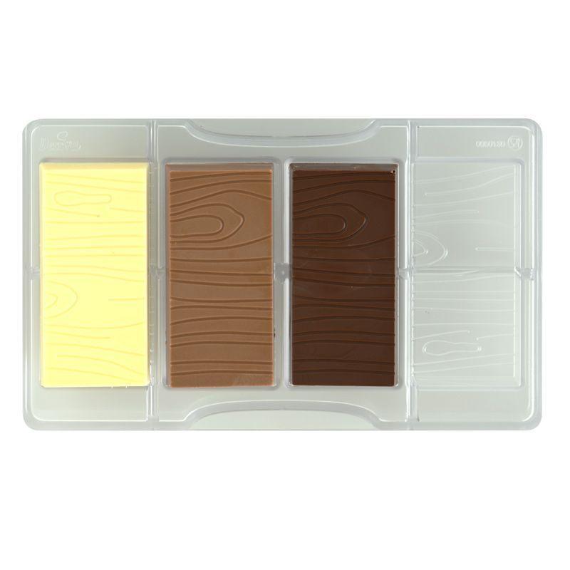 Professionel Polycarbonat Chokoladeform - Tablet Wood