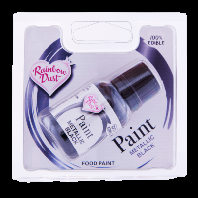 Metallisk Sort Spiselig Maling fra Rainbow Dust - 25 ml