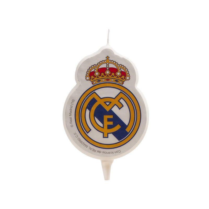 Real Madrid Kagelys - Fodbold Tema Dekoration 7,5 cm