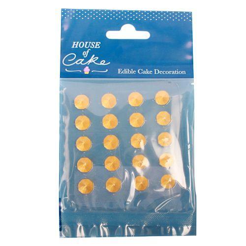 Spiselige Guld Jelly Diamanter - 20 Stk Festtilbehør
