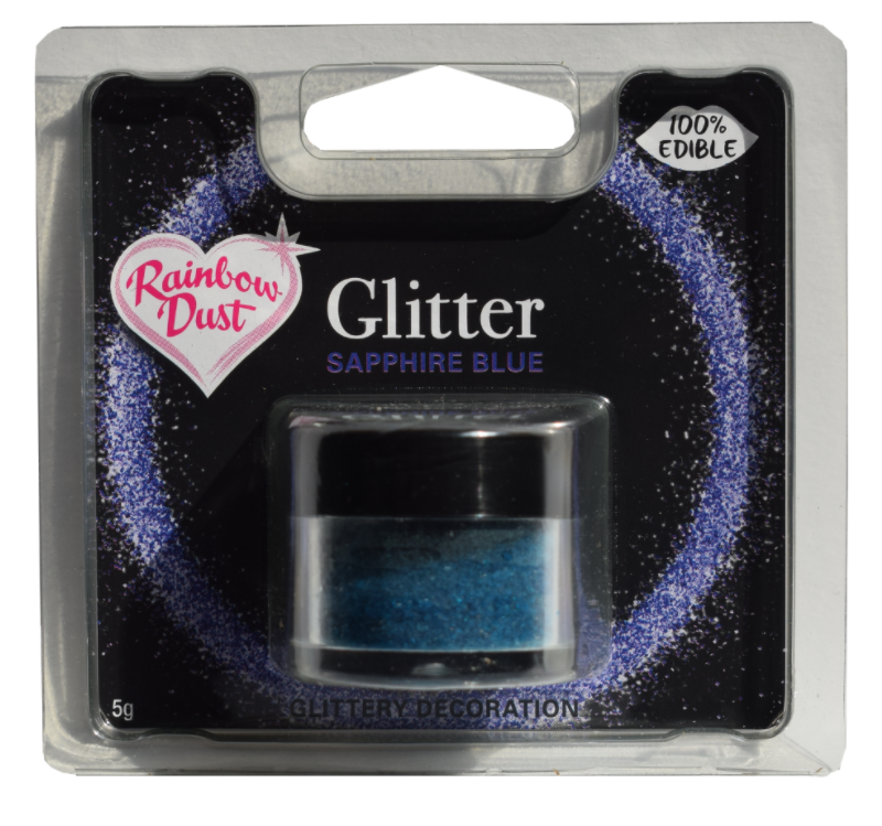 Spiseligt Glimmer Sapphire Blue - Glitrende Effekt til Desserter