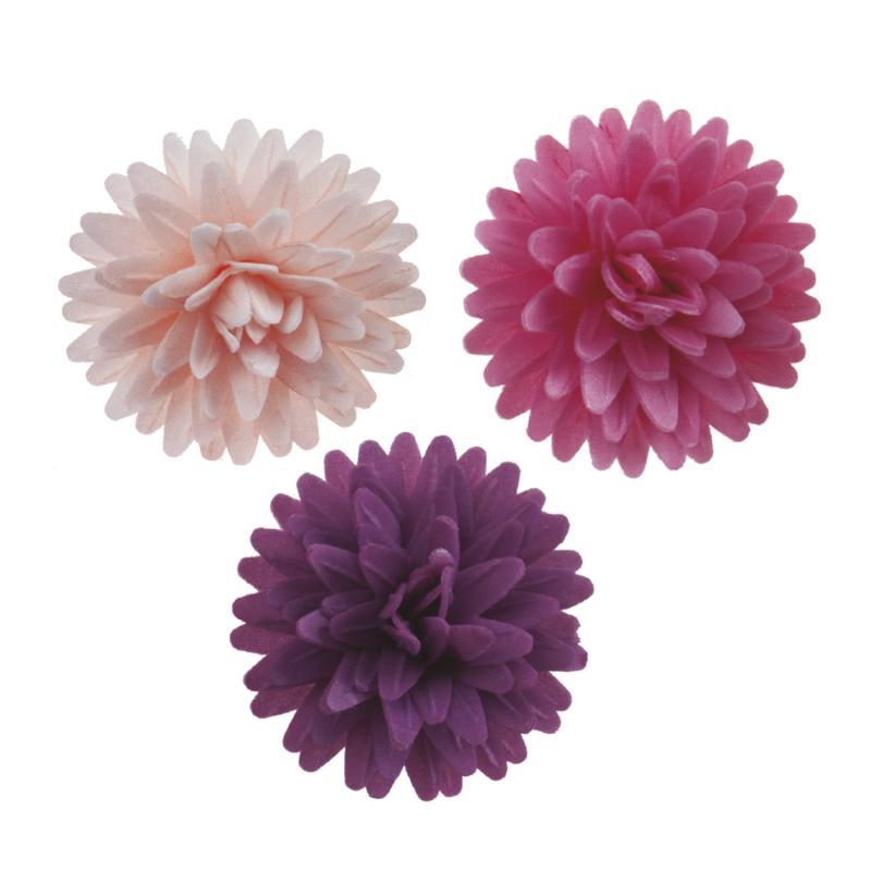 Flerfarvet Vaffelpapir med Dahlia - 12 Stk Dekorationer