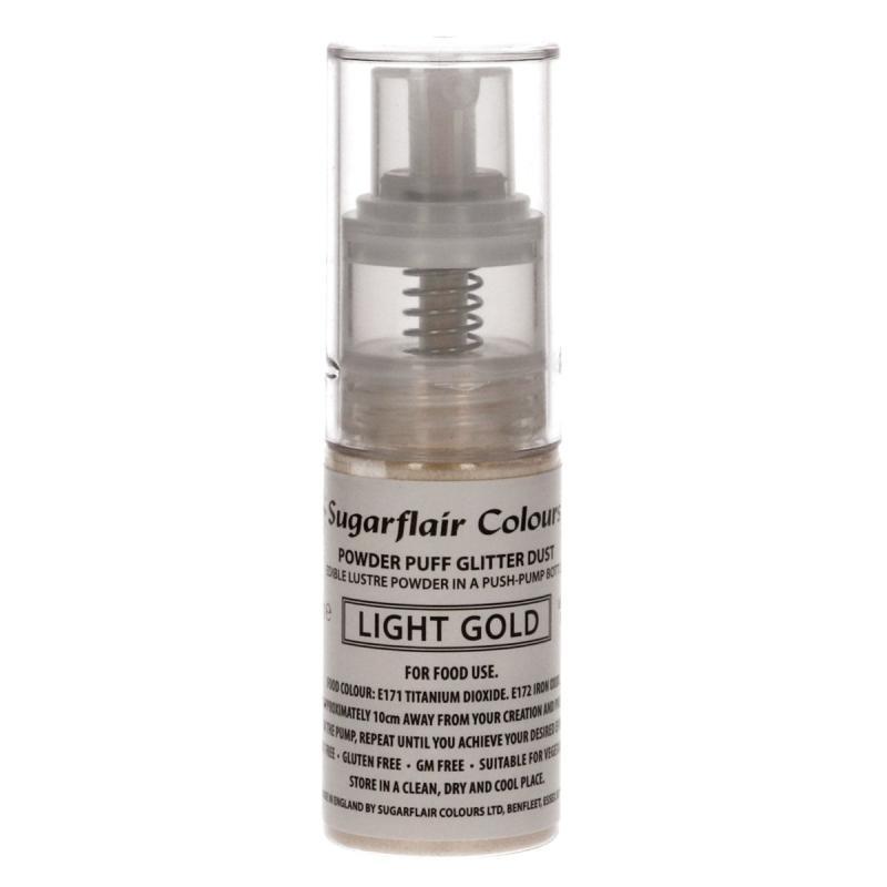 Glimmer Spray Lys Guld 10 G fra Sugarflair - Must-Have!
