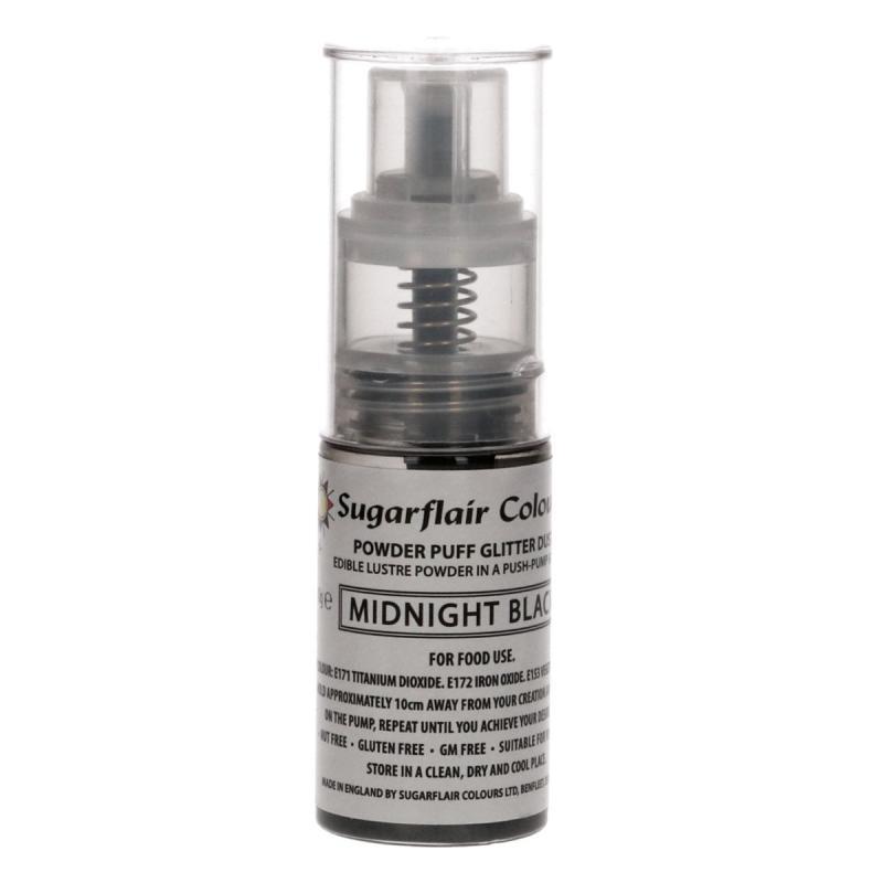 Spray Glimmer Midnight Black 10 G - Sugarflair Tilbud!