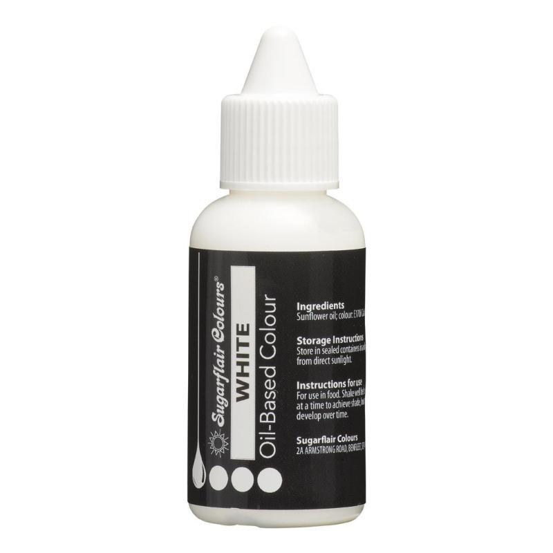 Sugarflair Oliefarve Hvid 30 Ml - Perfekt til Bagning