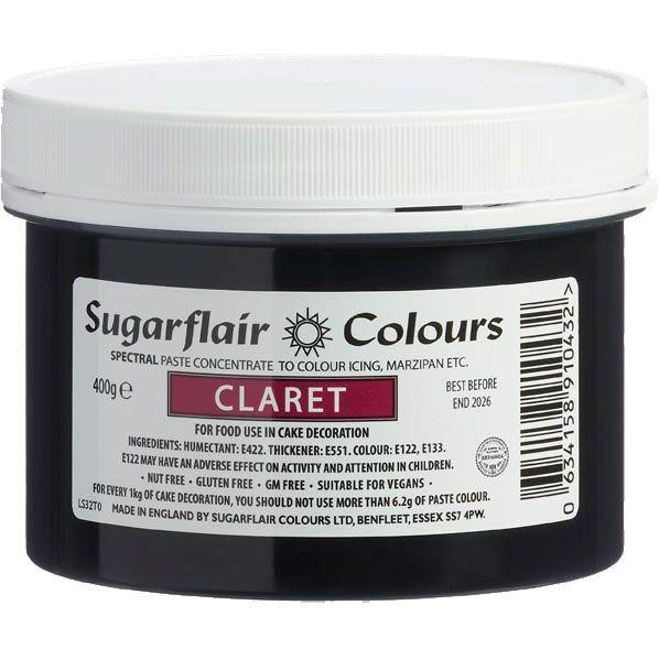 Sugarflair Pastafarve Claret 400g – Farver til Bagning