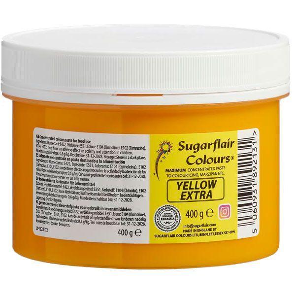 Sugarflair Gul Pastafarve EXTRA 400g - Ideel til Bagning
