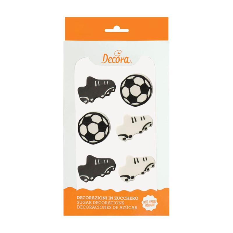 Sukkerdekorationer Fodbold - 6 Stk Festpynt til Kager