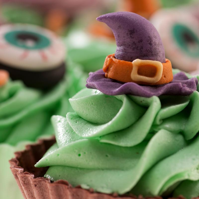 Sukkerdekoration Heksehatte - 36 Stk til Halloween Fest