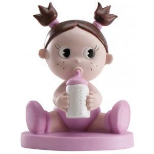 Lyserød Baby Topfigur 11 Cm - Perfekt til Dåb og Fest