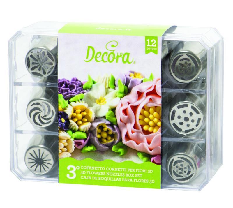 3D Blomster Tylsæt - 12 Stk til Fantastisk Kagedekoration